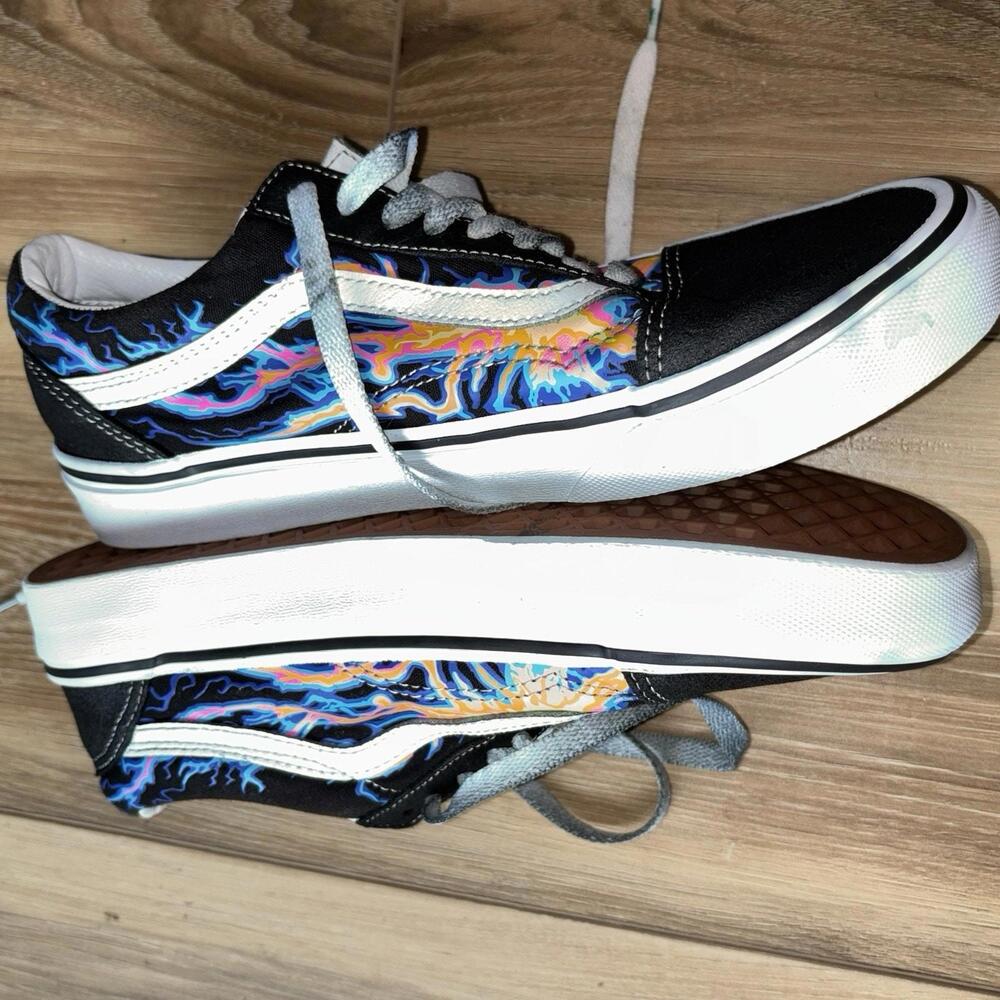 Vans Old Skool Electro Flames Mens Size 7 Skateboarding Glow In Dark Sneakers